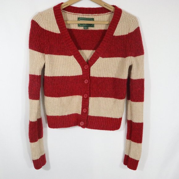 Vtg American Eagle Striped Cardigan Sweater XS - Picture 1 of 3
